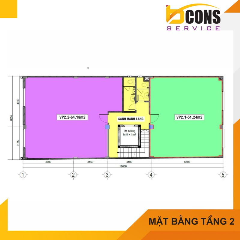 Mat bang tang 2 toa nha Bcons Tower III