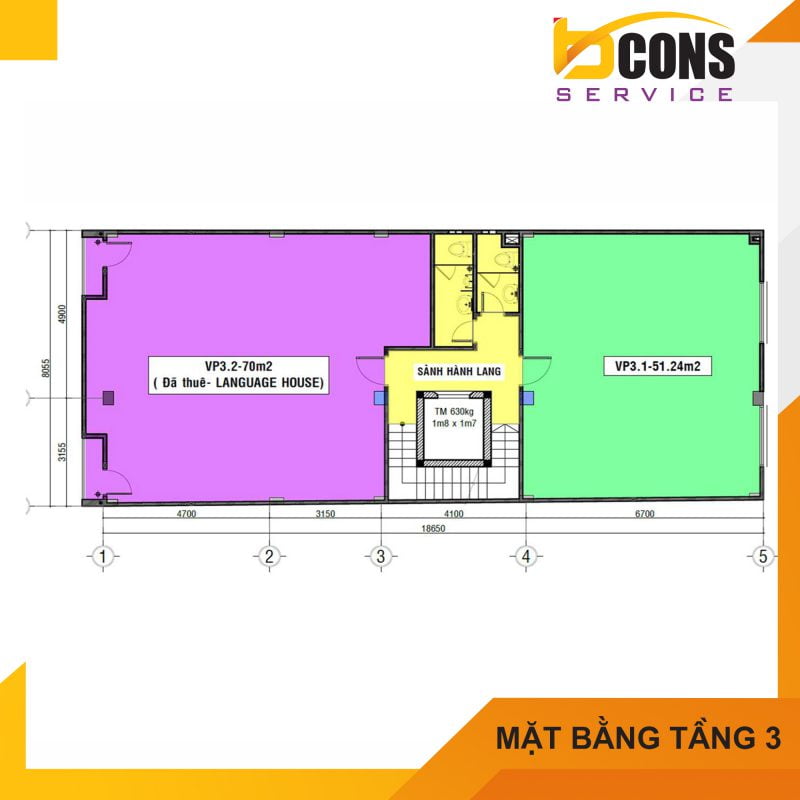 Mat bang tang 3 toa nha Bcons Tower III