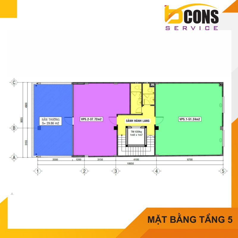 Mat bang tang 5 toa nha Bcons Tower III