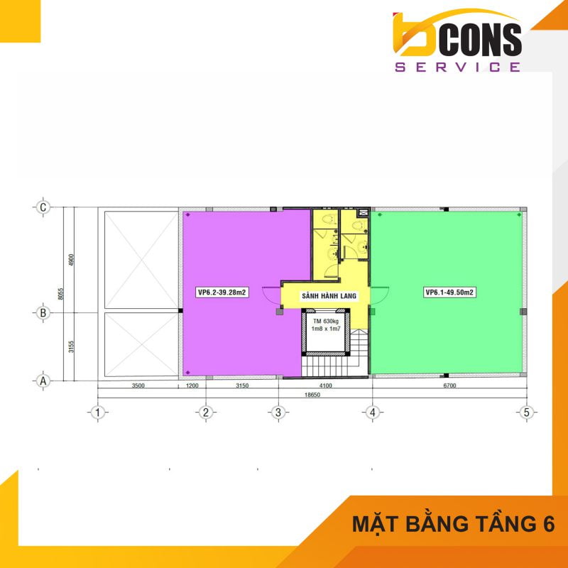 Mat bang tang 6 toa nha Bcons Tower III