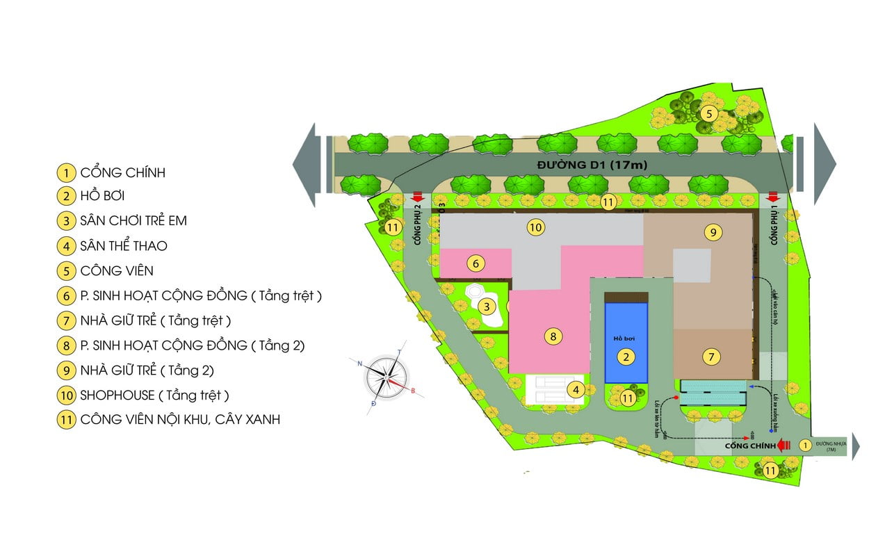 Mặt bằng tổng thể dự án Bcons Green View Bình Dương