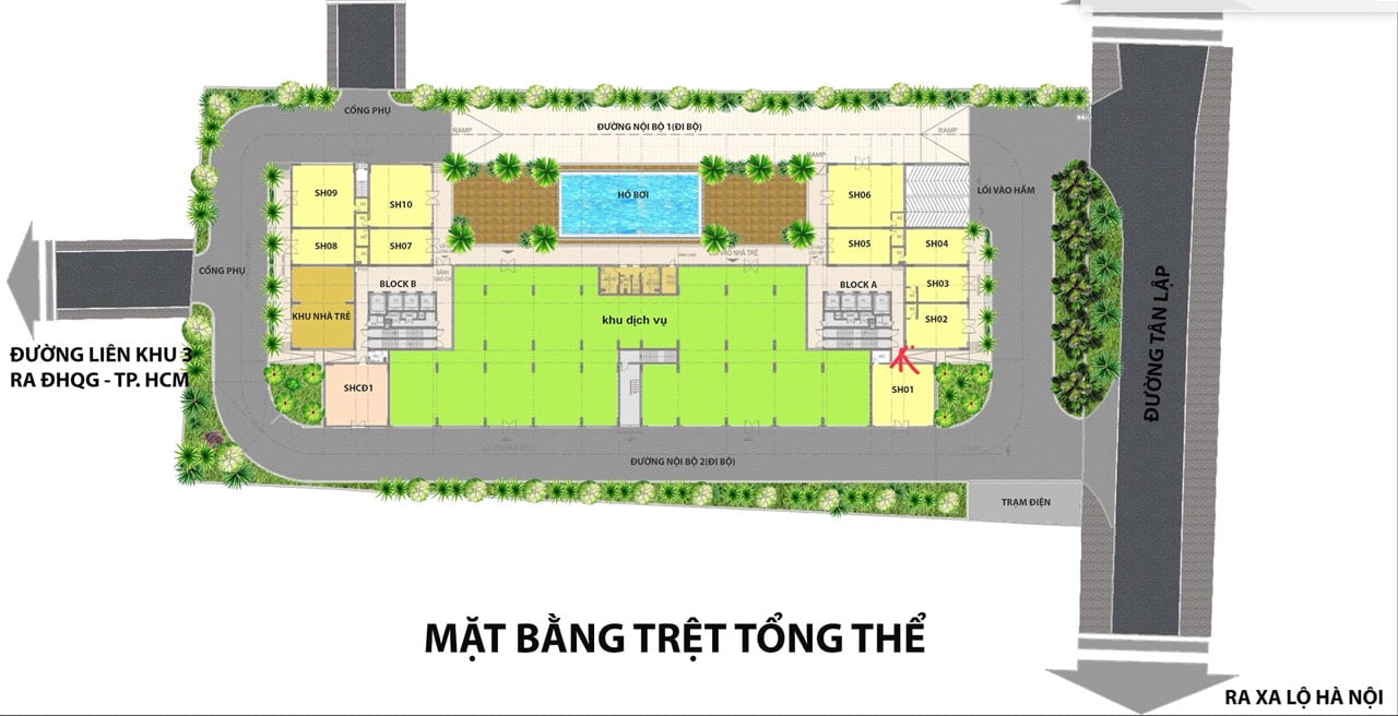 Mặt bằng tổng thể dự án căn hộ Bcons Miền Đông