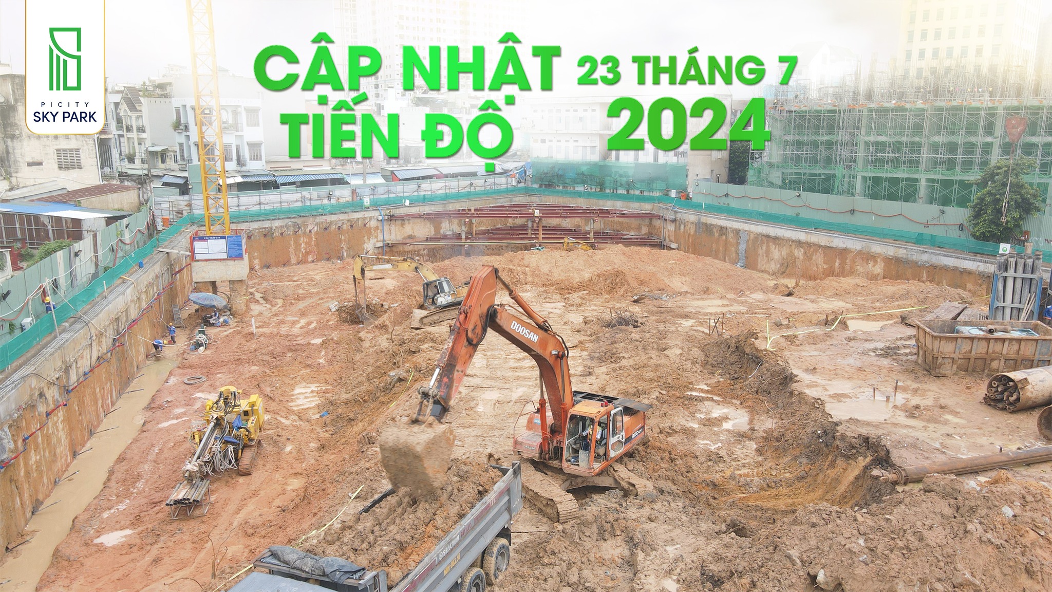 Tiến độ xây dựng Picity Sky Park ngày 23/7/2024