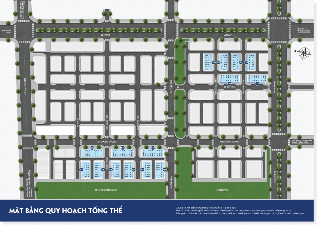 Mặt bằng phân lô nhà phố Uni Complex Bình Dương