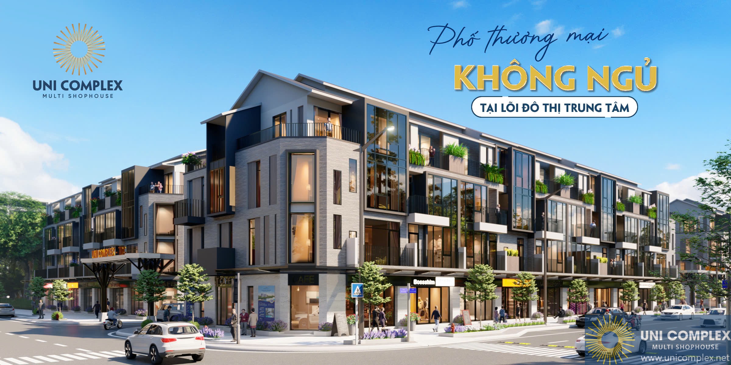 Phối cảnh thiết kế Nhà phố Uni Complex Bình Dương