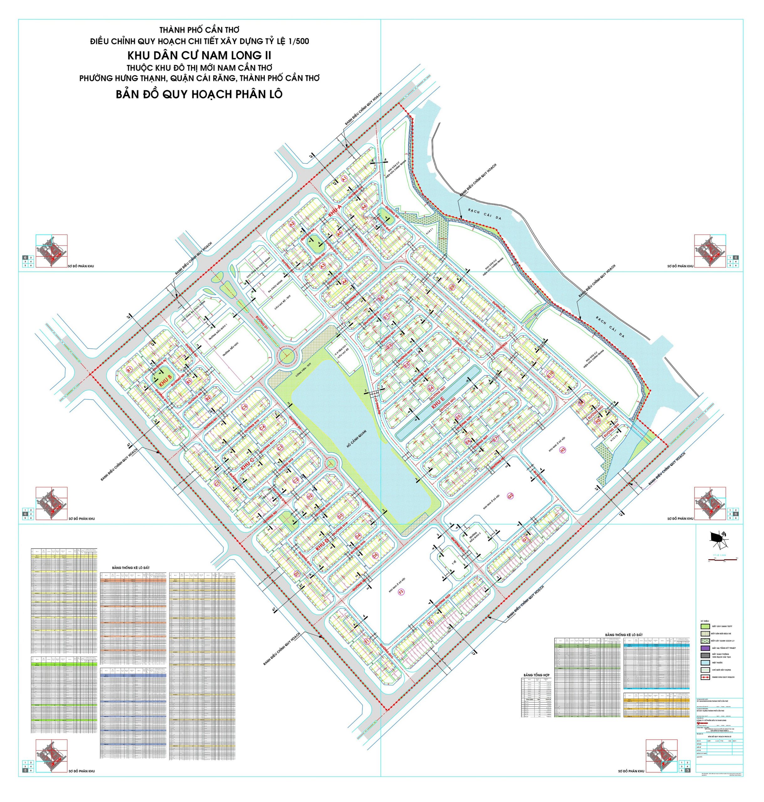 Mặt bằng quy hoạch 1/500 khu đô thị Nam Long Central Lake Cần Thơ