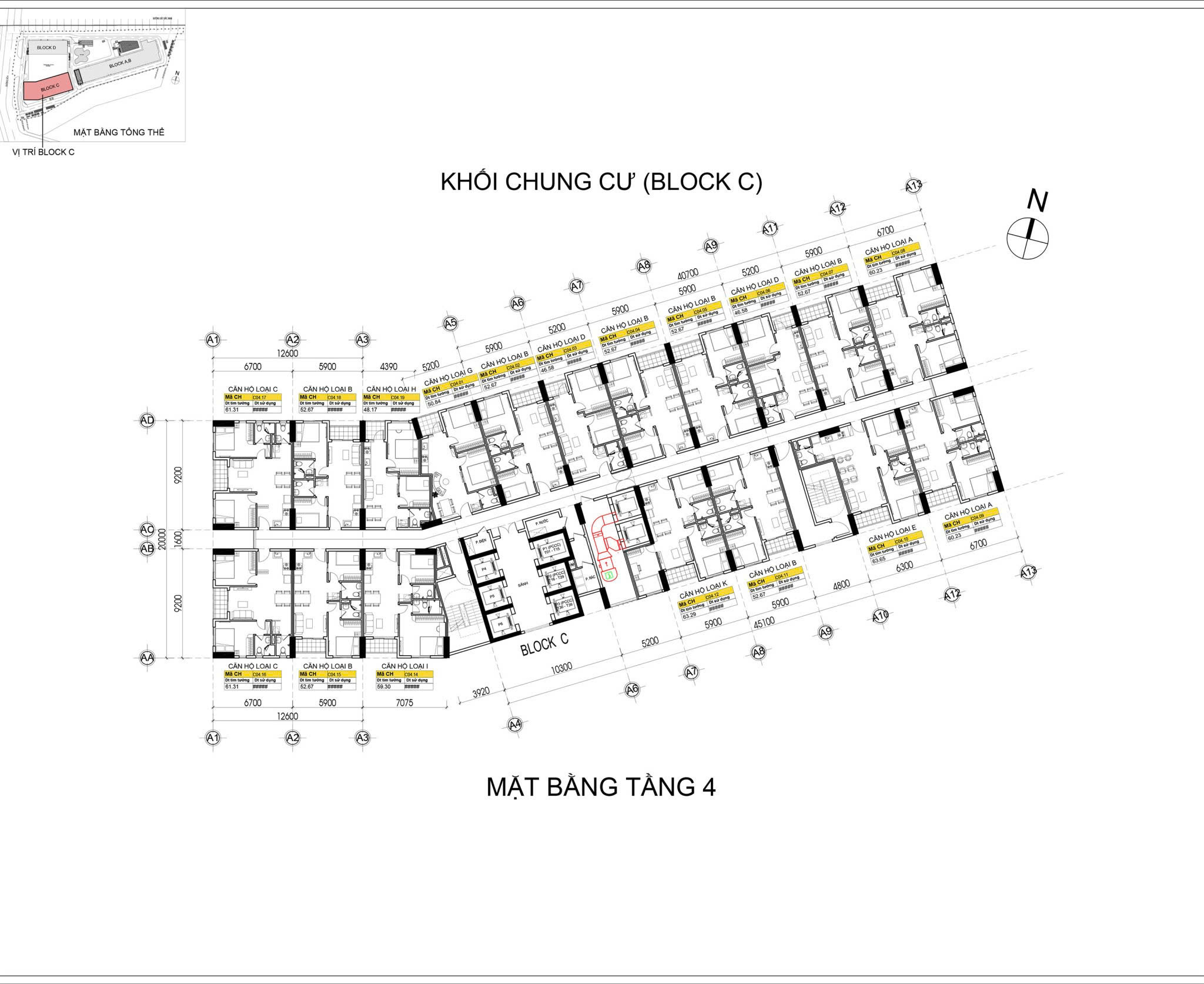 Mat bang tang 4 lock C can ho Bcons Solary