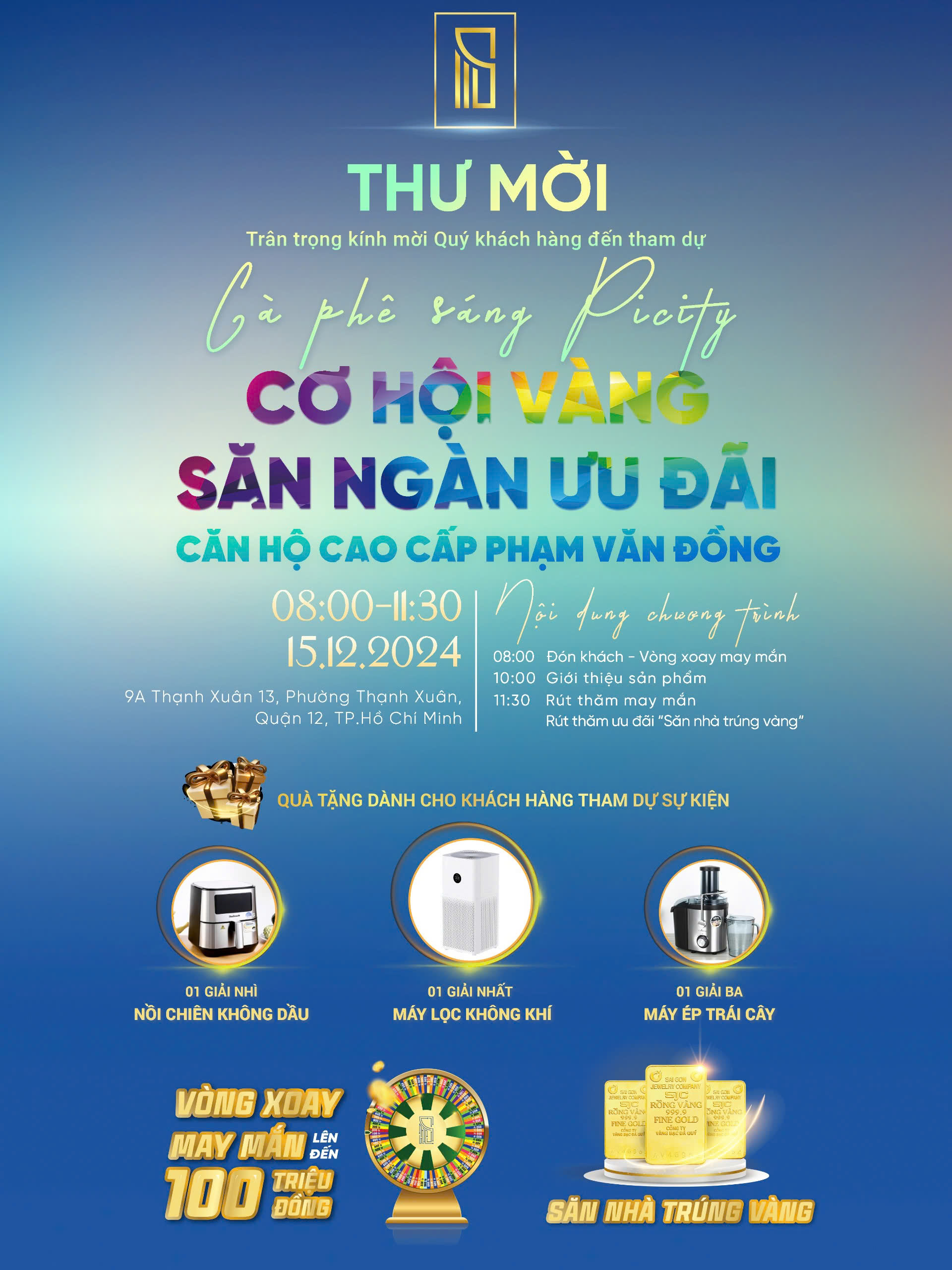 Thư mời tham dự sự kiện Cà phê Sáng Picity 15/12/2024