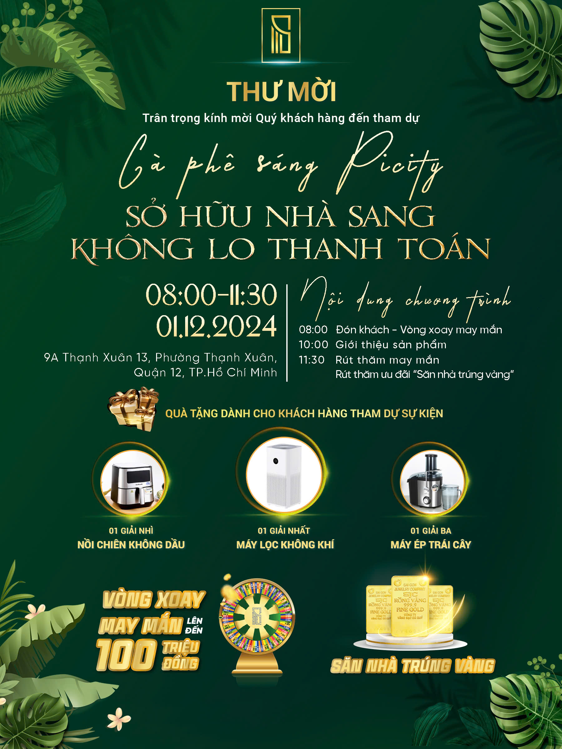 Thư mời tham dự sự kiên Cafe Sáng Picity Sky Park 01/12/2024